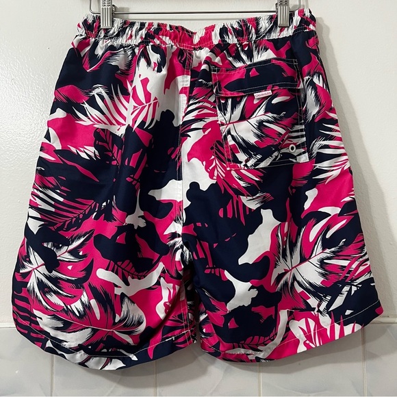 Calvin Klein Men M Pink Quick Dry UPF 50 Island Camo Elastic Waist Swim Trunks - Picture 5 of 11